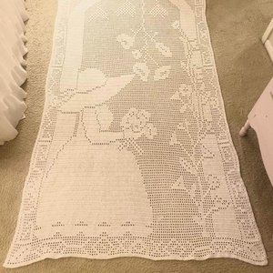 Vintage White Handcrafted Baby Girl Crocheted Throw